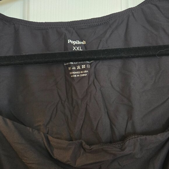 BNWT Popilush Body Suits Black Sleeveless Square Neck Shapewear -Black - XXL - Picture 2 of 4